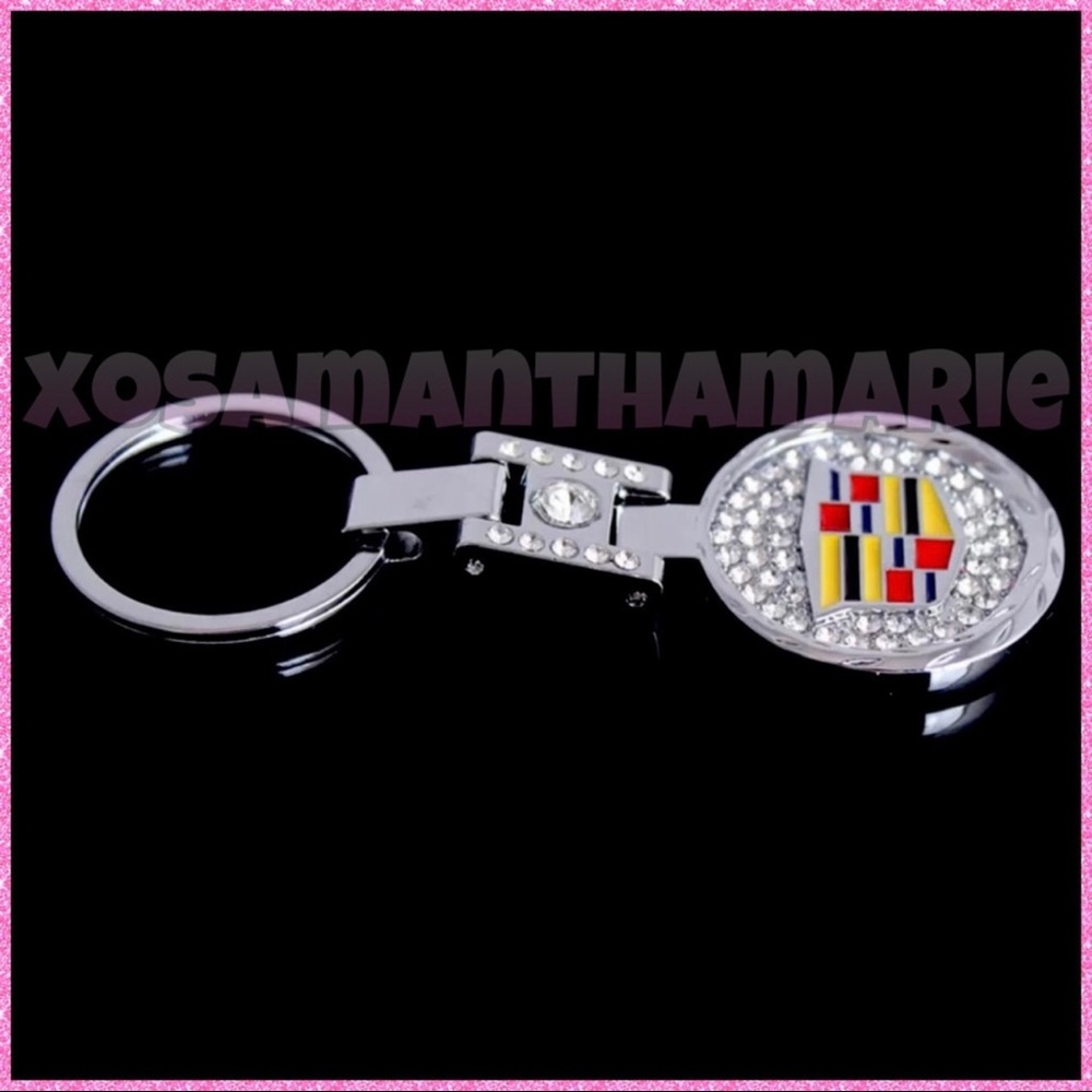 Cadillac Rhinestone Bling Charm Keychain Fob 💎 - Picture 4 of 14